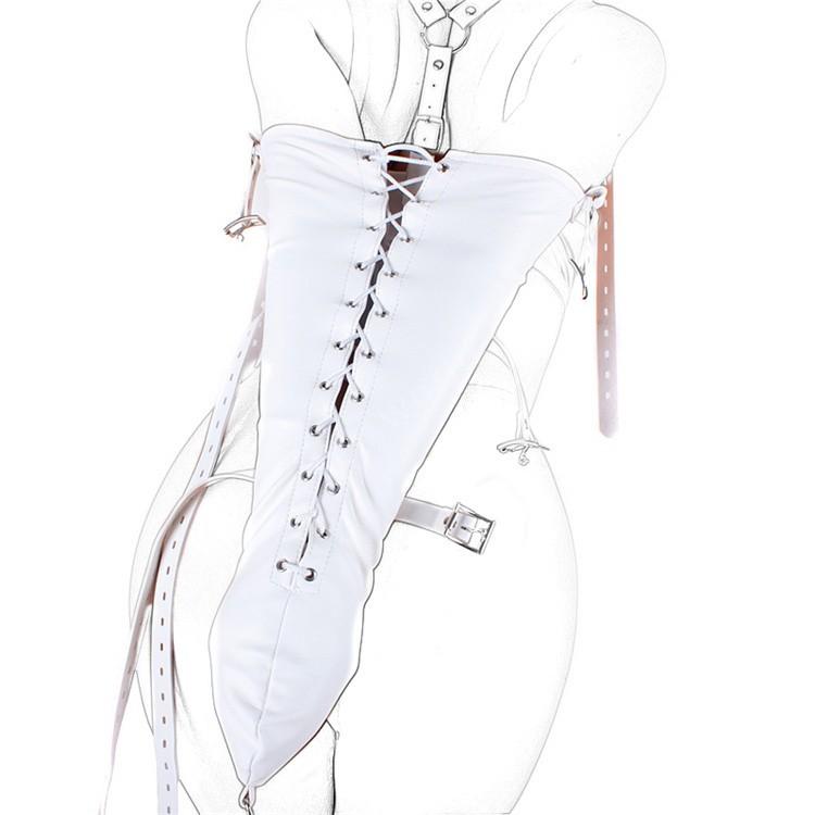 BDSM Bondage Leg/Arm Binder,Behind Back Straight Jacket,SM Leather Armbinder Restraint Slave Lockable Glove With Shoulder