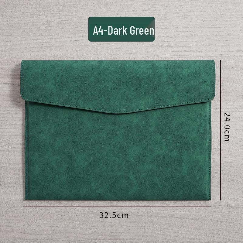 A4 Waterproof Business Leather Document Bag, Thickened File & Contract Holder, Customizable with Logo