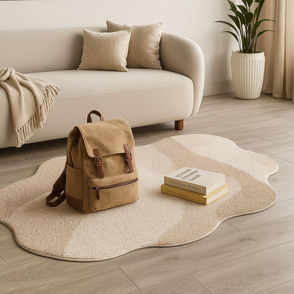 Удобный ковер для спальни в кремовом стиле, минималистичный, мягкий прикроватный коврик, нескользящий, впитывающий, декоративные напольные коврики для дома