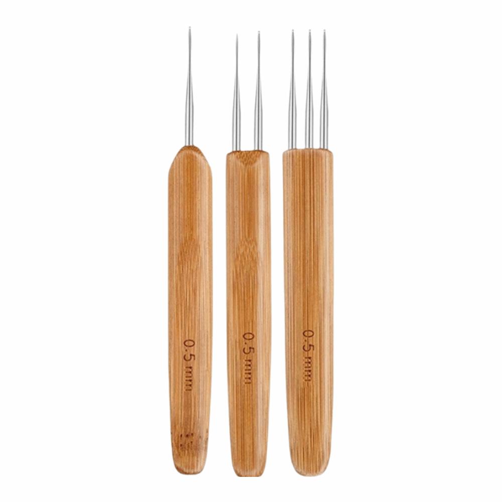 3/6Pcs 1/2/3 Head Dreadlock Crochet Hooks 0.5/0.75mm Crochet Needles DIY Sewing Accessories