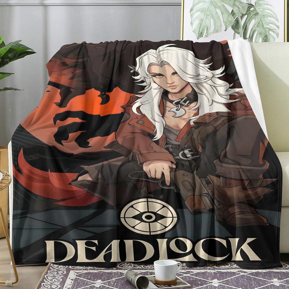 D-Deadlock Throw Soft Flannel Throw Summer AC Blanket Lightweight Cool Nap Blanket for Sofa Bed Couch Travel