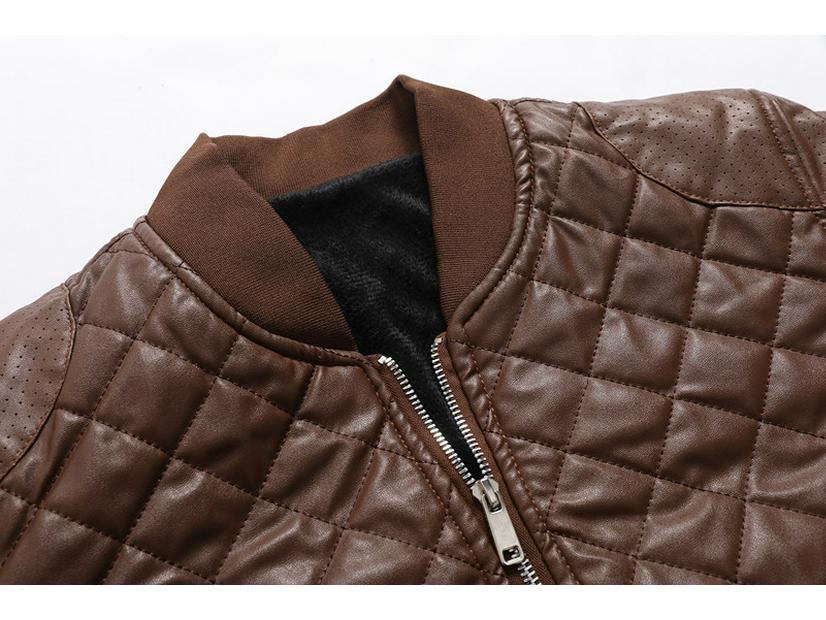 Мужская черная кожаная куртка с воротником-стойкой, на молнии, с прорезными карманами и прямым низом для осенне-зимней повседневной носки