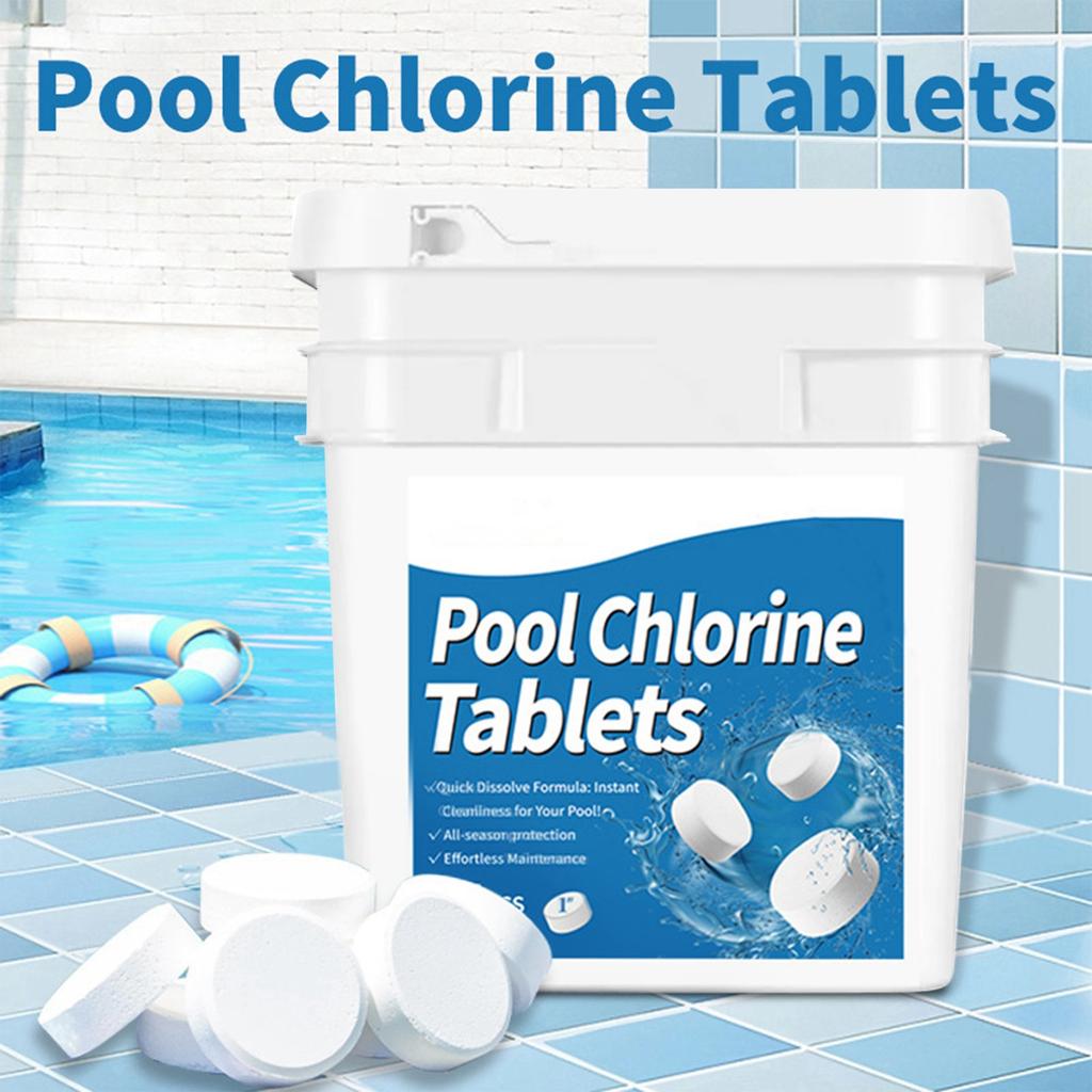 Chlorines Tablets For Swimming Pools, Kills And Stops Algaes, Slow Dissolving,Individually Wrapped,Pool Chlorines Tablets