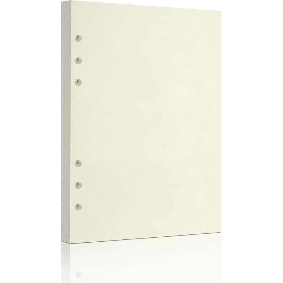 A5 Refill Paper, Unlined Blank Kraft Paper,100GSM Thick Refillable Paper 6 Hole Filler erts Loose Leaf Paper,for A5 6 Ring Binder,80 Sheets (160