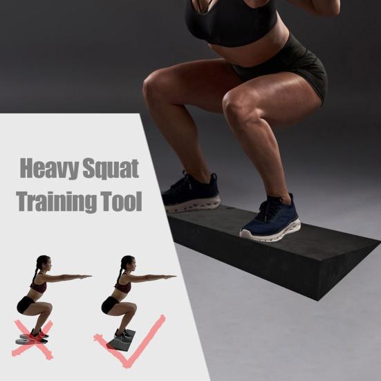 Глубокий присед клиновидный блок растяжка икр наклонная доска профессиональный нескользящий фитнес тяжелая атлетика становая тяга силовые тренировки каблук приподнятый глубокий