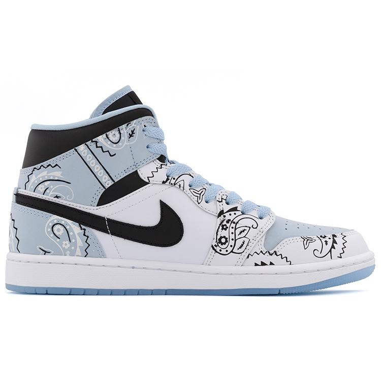 Jordan Кроссовки Air Jordan 1 Mid Skateboard Мужские Черно-Бело-Синие DV1308-104(Команда-А)-Случайные упаковочные пакеты