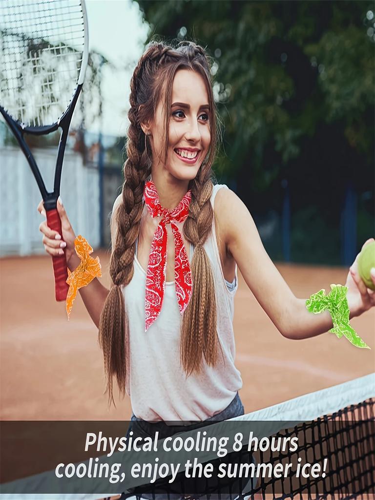 1-Pack Cooling Neck Scarf & Headband - Floral Paisley Pattern Scarf with Ice Water Soaking Feature Vibrant Designs Ideal for Hi