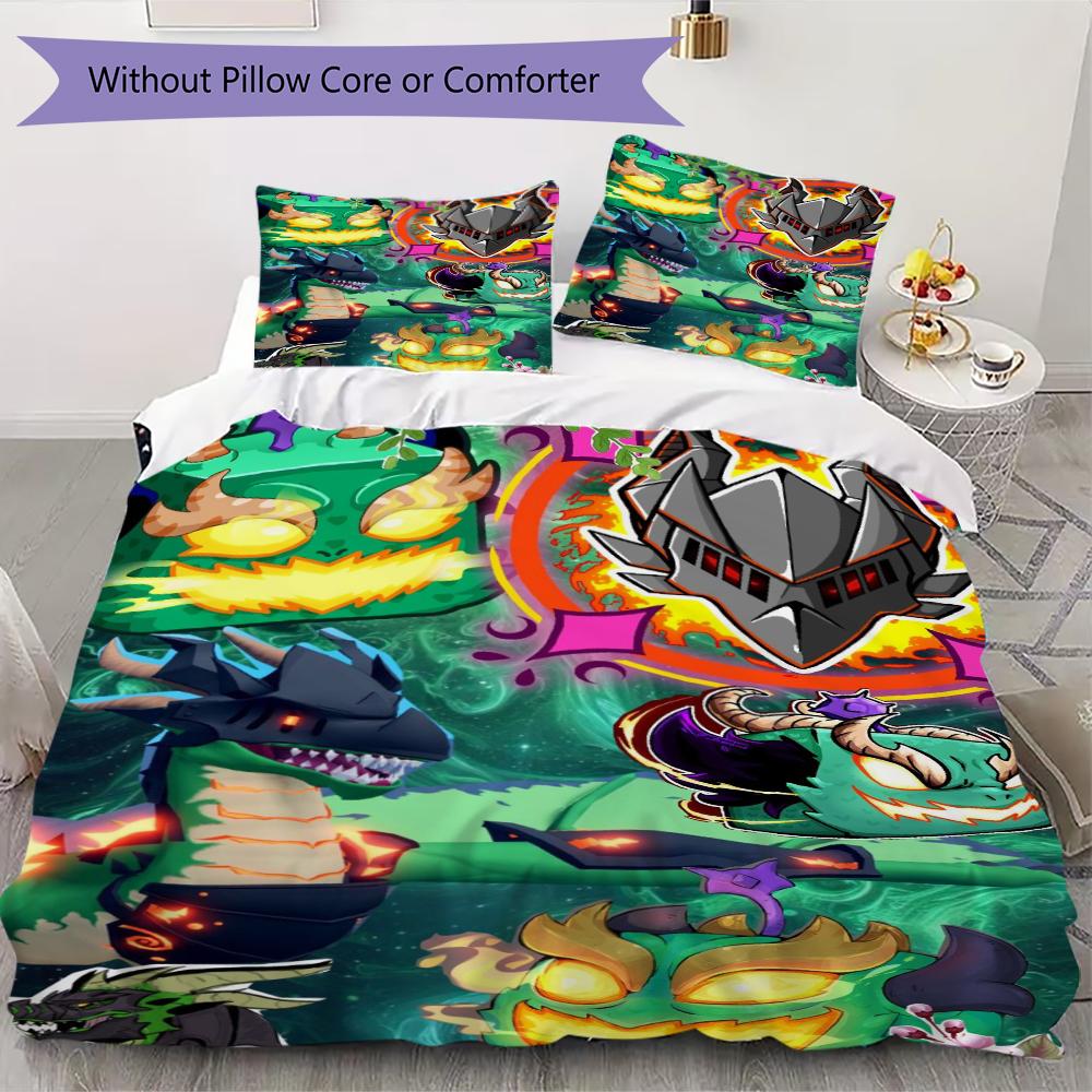Blox Fruits game Pattern Bedding uilt Set uilt Cover Pillowcase Home Decoration Birthday Gift (1 * duvet cover + 2 * pillowcase without core)11