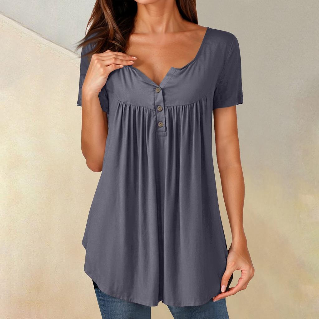 Женские туники, топы, нарядные, повседневные, летние, рубашки с коротким рукавом, свободный крой, плиссированный топ в стиле бохо