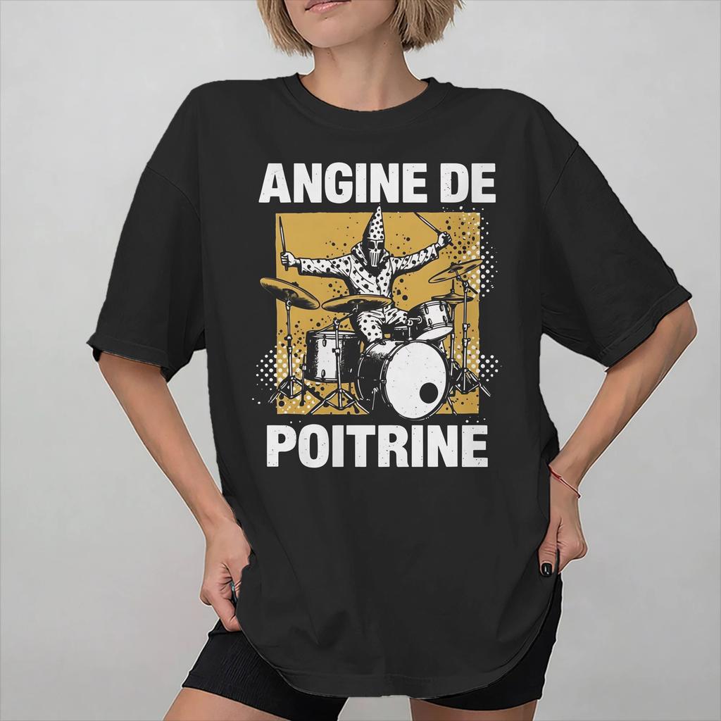Angine de Poitrine Band Graphic Printed T Shirt Unisex Women Cotton Tee Shirt Clothing