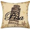 Home Decor Eiffel Pisa London Rome Travel Pillows Pattern Cushion Cover Suitable For Sofa Bedroom Car Pillow Cover
