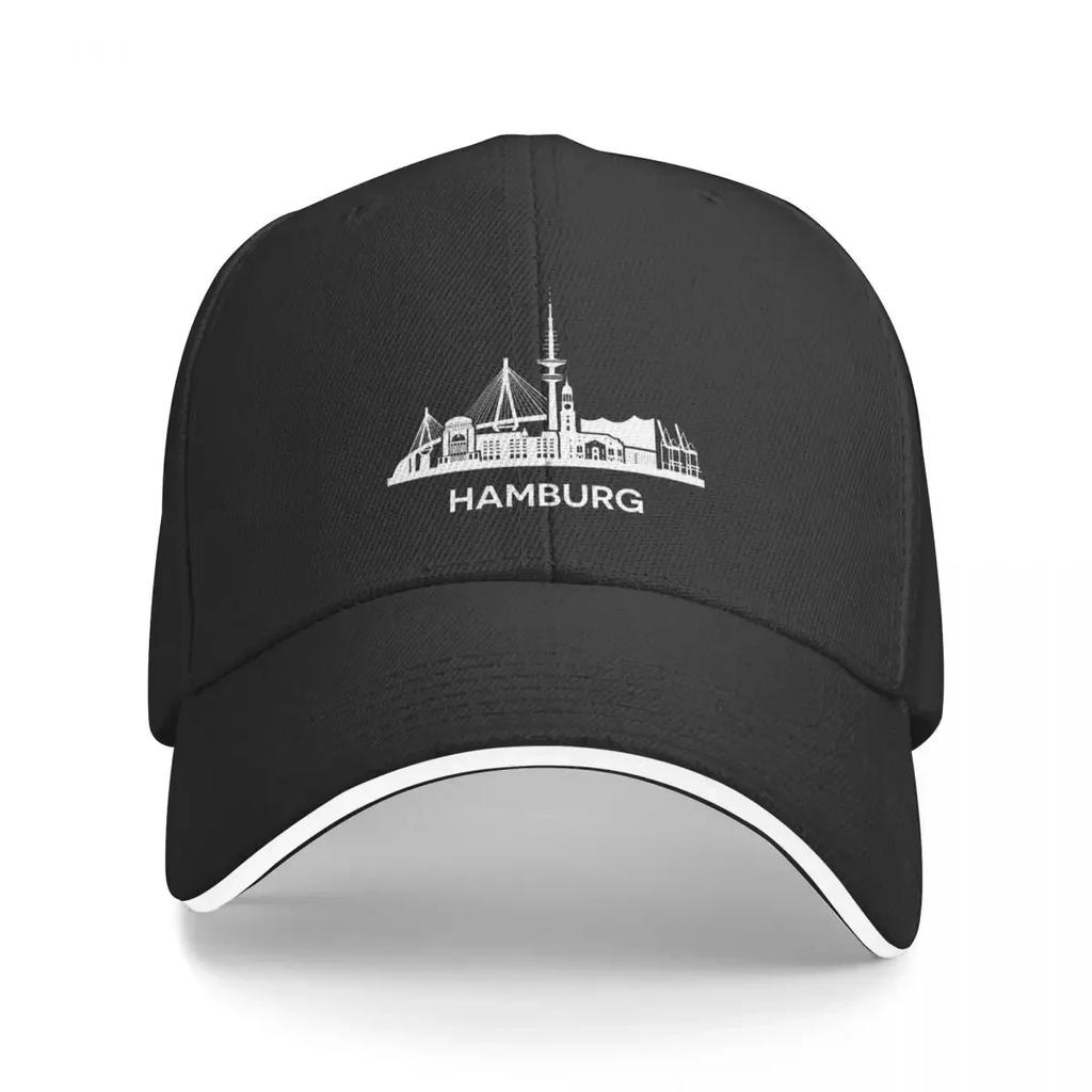 Hamburg City Skyline Extended Version White Cap Fashion Casual Baseball Caps Adjustable Hat Hip Hop Summer Unisex Basebal