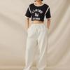 Футболка Li Ning Sports Lifestyle Series Letter 1990 с круглым вырезом и коротким рукавом, женские топы, черный цвет AHST858-3