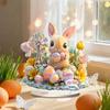 Yousheng Easter 2D Bunny Acrylic Ornament Eggs Rabbit Table Sign Home Living Room Holiday Party Tabletop Animal Decoration