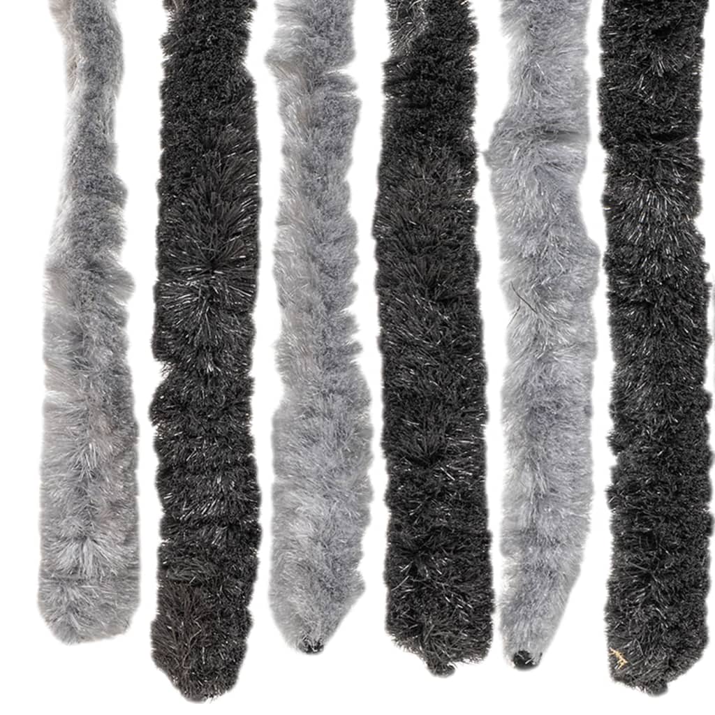 Fly Screen Curtain Grey and Black 90x220 cm Chenille