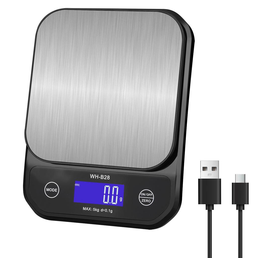 OBEST Cooking Digital Kitchen Auto Off Tare Unit 2 Types of Charging Rechargeable Battery 100 Hours of Continuous Stain For Home Use Scale, Scale,