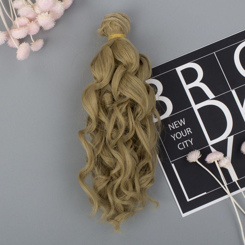 1/6 Doll High-Temperature Gold Brown 15*100cm Doll Periwig Doll Curly Wigs Doll Hair Wig Doll Hair