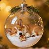 3D Рождественский шар-украшение «Такса» из прозрачного пластика