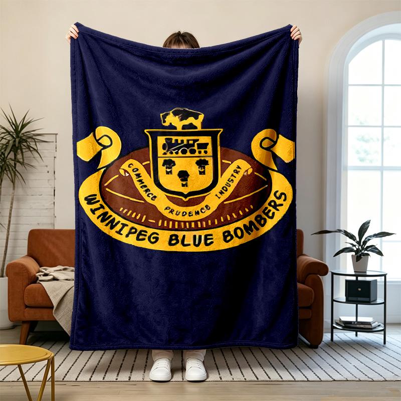 Winnipeg Blue Bombers Soft and comfortable flannel Suitable for sofas living rooms outdoor camping travel and also makes a great anniversary gift