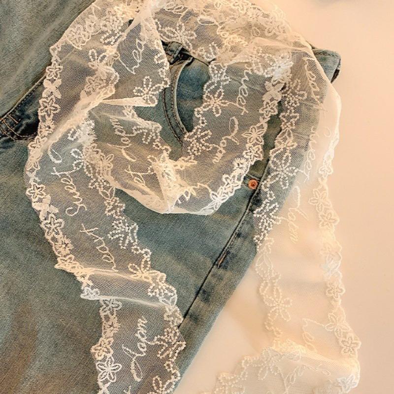 Y2K Long Lace Waistband Bow Floral Lace Waist Belt Tie Up Thin Dress Jeans Belt Summer