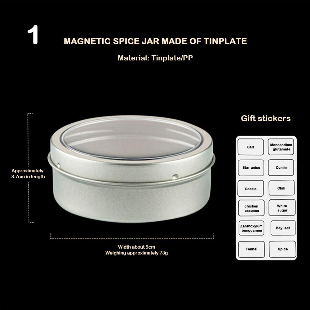 Железные магнитные баночки для специй с наклейками, коробка для порошка, новые запечатанные, коробка для хранения барбекю, для использования на кухне