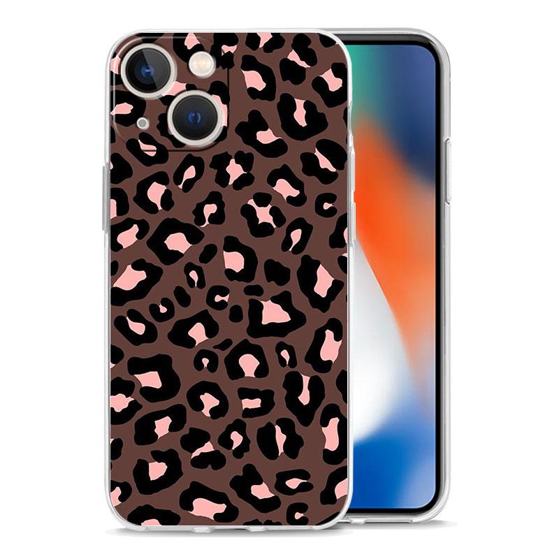 Чехол для телефона iPhone 17 Air Cases iPhone 16 15 12 13 14 Pro Max SE 7 8 Plus iPhone11 Прозрачный чехол Модный принт Тигр Леопард