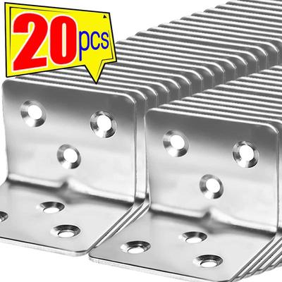 Угловой кронштейн из нержавеющей стали 90 градусов для мебели, дверцы шкафа, каркаса кровати, крепеж, опорная рама, железная пластина, угловые кронштейны, инструменты