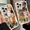 Чехол для телефона iPhone 17 Air 16E 15 16 Pro Max Плачущие коты Комбинированные мемы Чехол 14 Plus 13 12 Mini Мягкий силиконовый Fundas