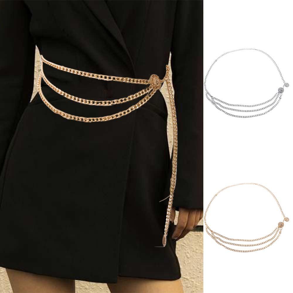 Clothes Decoration Zinc Zinc Alloy Chains Adjustable Aluminum Chain Waist Chain Women Body Chain Metal Belts