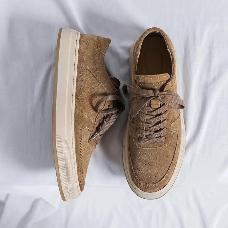 Модные замшевые кожаные туфли Me Shoes Высококачественная мужская повседневная обувь Универсальные нескользящие кроссовки Модная обувь для скейтборда Мужская вулканизированная обувь