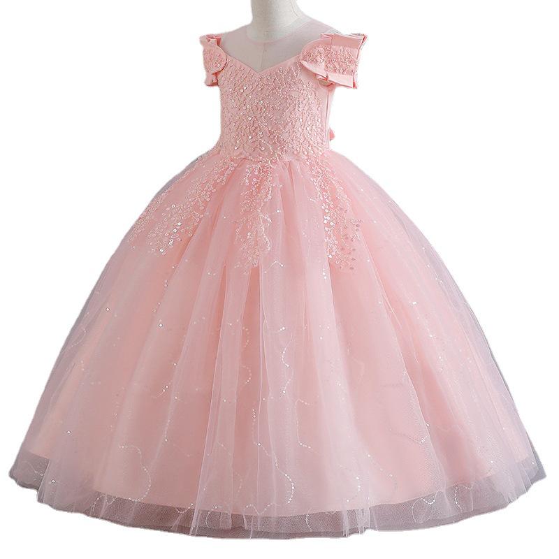 Классическое европейское вышитое вечернее платье для девочек 2025 года для выступления на фортепиано