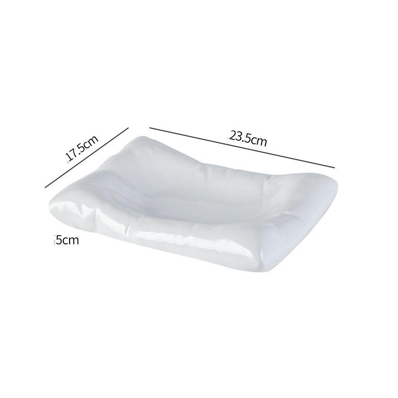 Creative Ceramic Salad Plate Kitchen Tableware Dinner Plate Pasta Steak Dessert Plate Pillow Shaped Dessert Bowl Salad Bowl