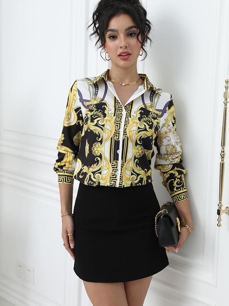 Stylish Women Blouse for A Chic Look Fashion Printing Office Ladies Shirts Tops Blusa Mujer