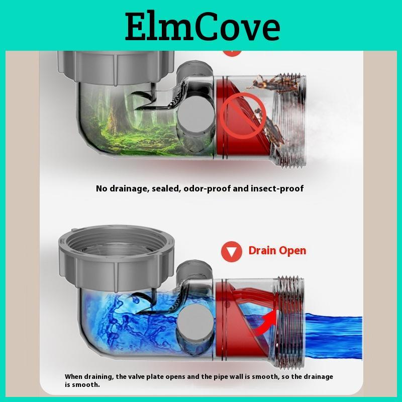 1 Side Piece Discharge Double Overflow Anti Odor Accessory Kitchen Sink Drain Check Valve For Antiblocking Sewer Tube