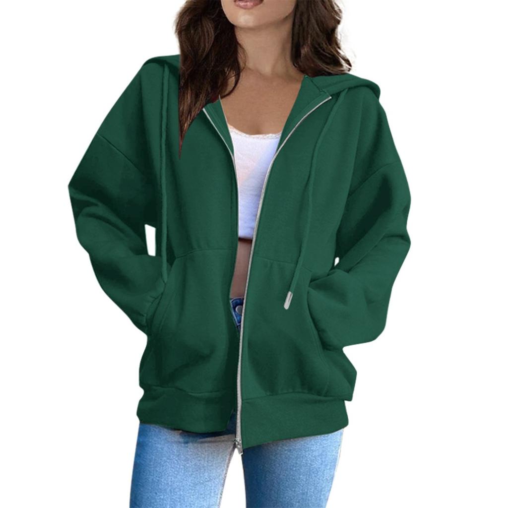Women's Hooded Jacket, Regular Version Long Sleeved Jacket with Drawstring Cap, Casual Wear, Durable Fabric, High-quality Jacket, Office Wear