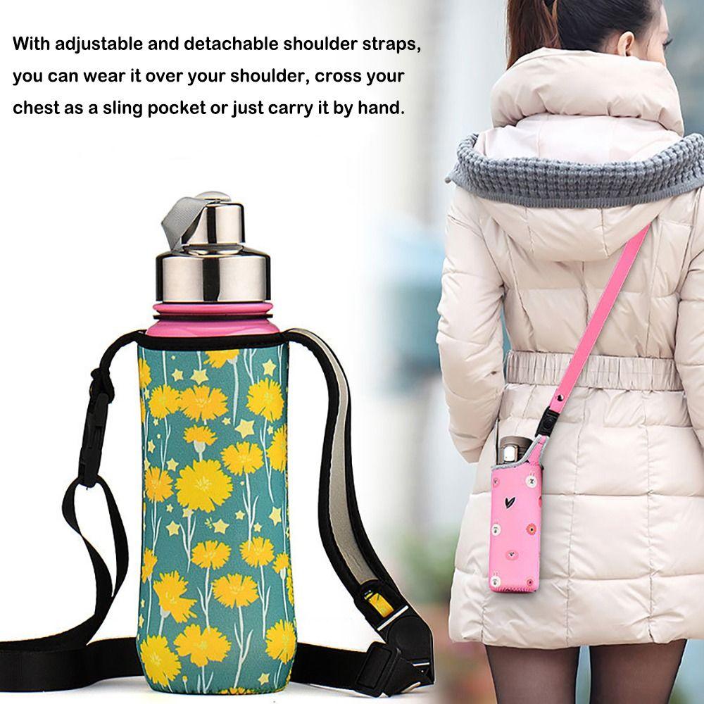 Portable Vacuum Cup Sleeve With Straps Water Bottle Case Drinkware Accessories Cup Sleeve Camping