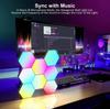 RGB интеллектуальный шестиугольный настенный светильник, меняющий цвет, окружающий ночник DYI, форма, музыкальный ритм, управление через приложение для игровой комнаты, спальни