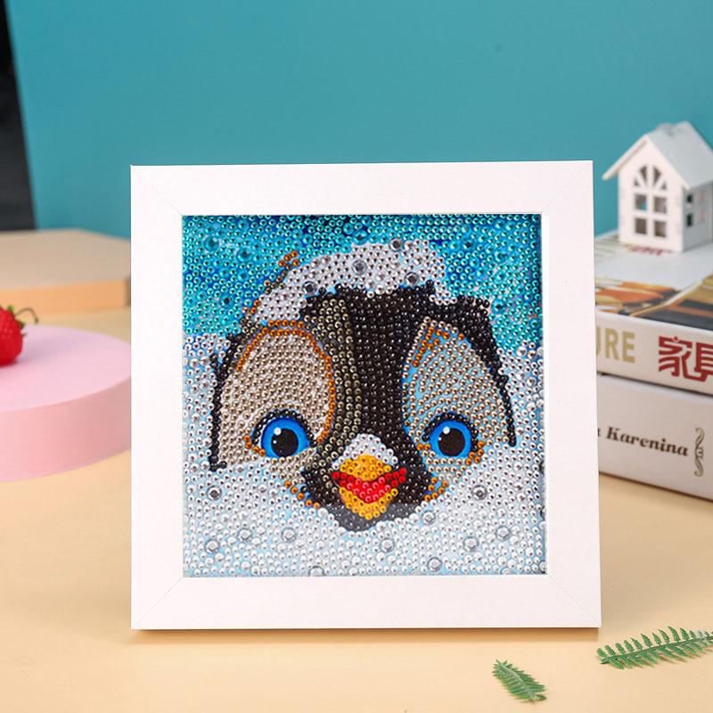 Новая DIY Алмазная Живопись Фоторамка из Массива Дерева Шкатулка Алмазная Наклейка Сова Мультяшная Ручная Алмазная Живопись