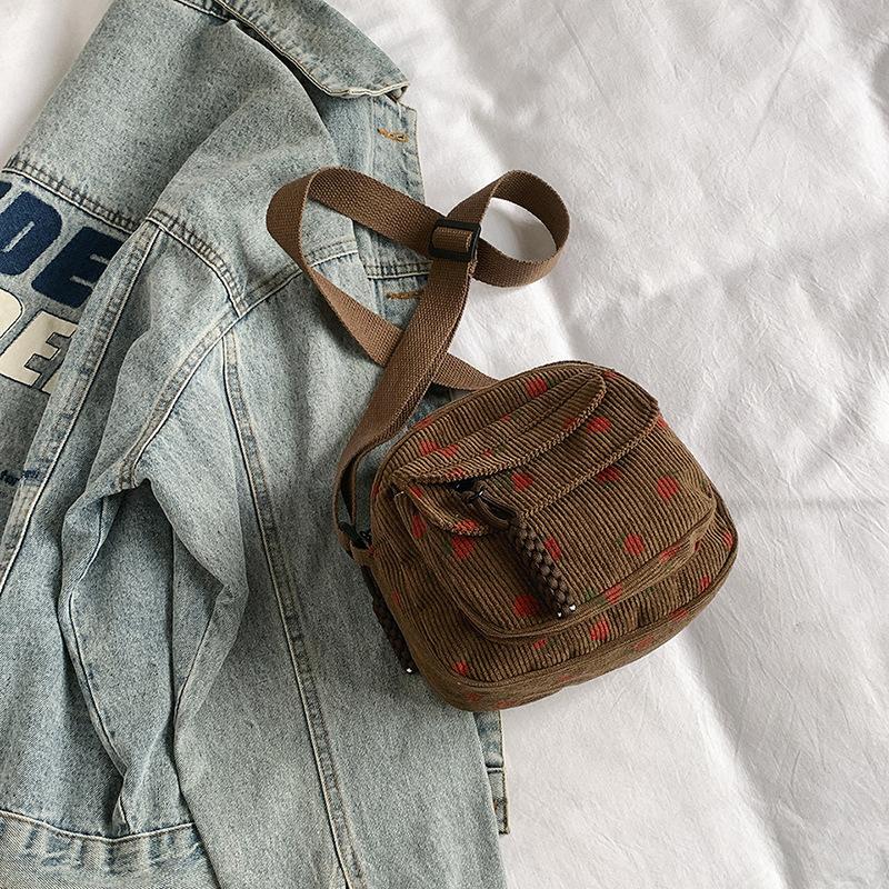 Высококачественная ретро вельветовая наплечная сумка кроссбоди маленькая квадратная сумка 2025 лето новая простая повседневная сумка для мобильного телефона