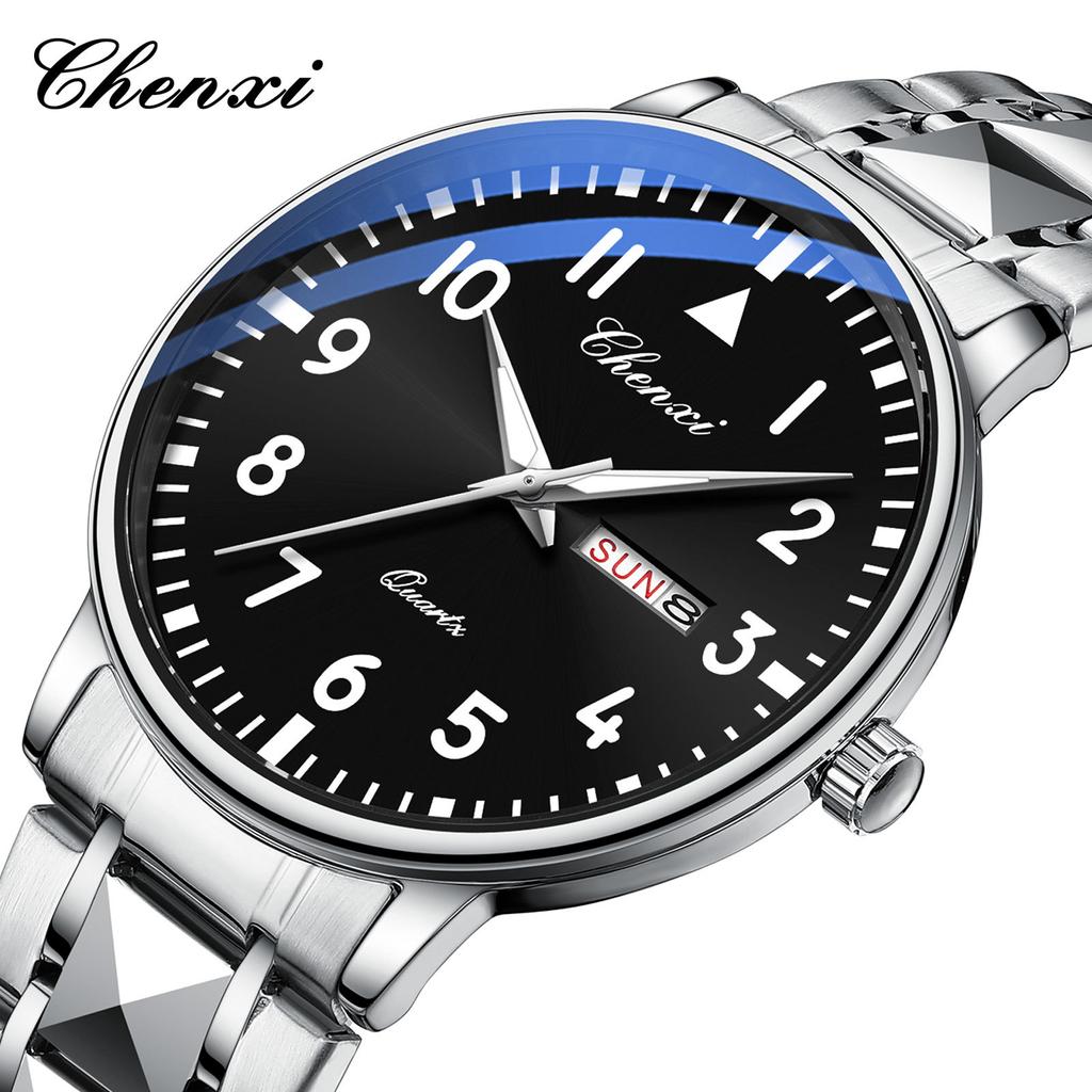 Новые кварцевые часы для мужчин из нержавеющей стали, водонепроницаемые, светящиеся, с календарем, деловые мужские часы Regalos Para Hombres