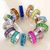 VG 6YM 2023 High Quality Rainbow Ring Cubic Engagement Ring for Women Eternity Colors Ring Females Jewelry Accessories