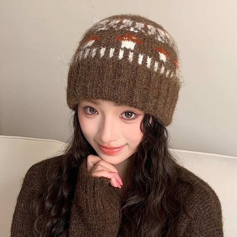 Women S Thick Warm Knitted Hat For Big Head Circumference Autumn Winter Cold Hat