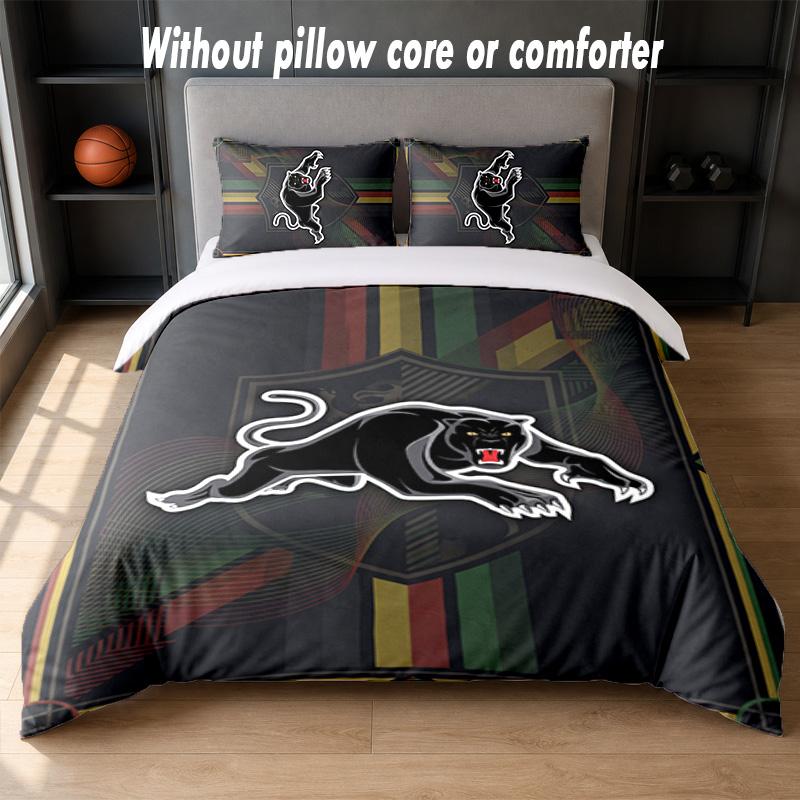 Penrith Panthers Design Bed Bedding Set 1 Duvet Cover + 2 Pillowcases Soft Breathable Household Bed Linens