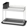 Two-tier Gray Dish Drainer with Removable Tray