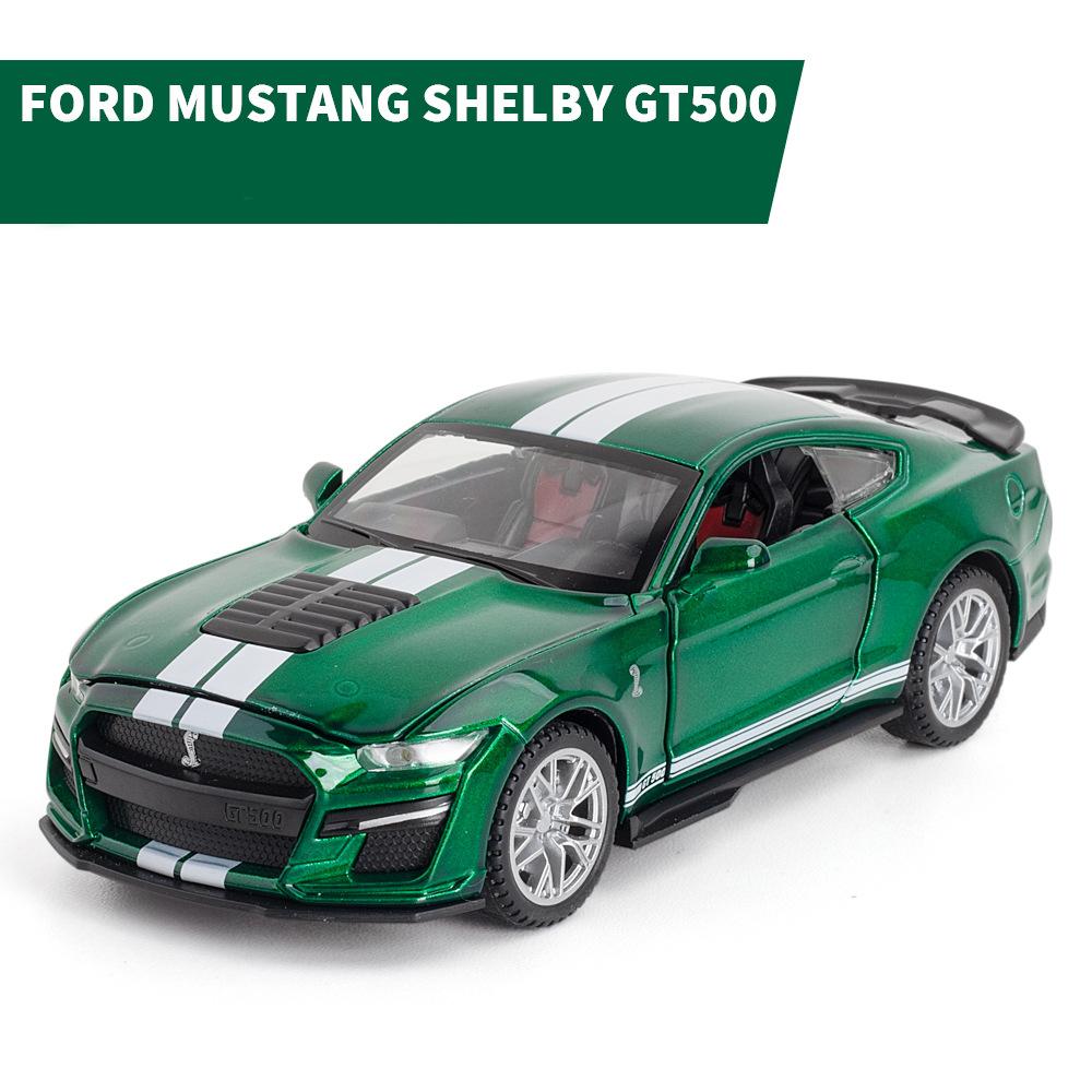 Масштаб 1/32 Mustang Shelby GT500, литая под давлением модель автомобиля, игрушечный автомобиль с откатным механизмом, звуком и светом для детей, коллекция подарков для мальчиков и девочек