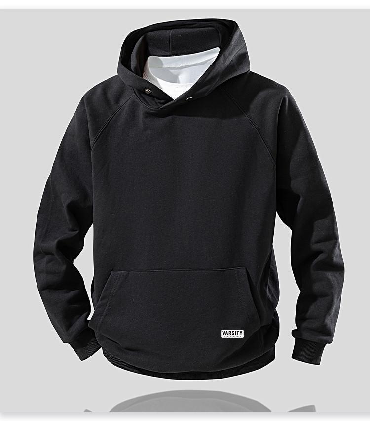 [Four fold buckle] Pinch fold design hooded sweatshirt for men in spring and autumn
