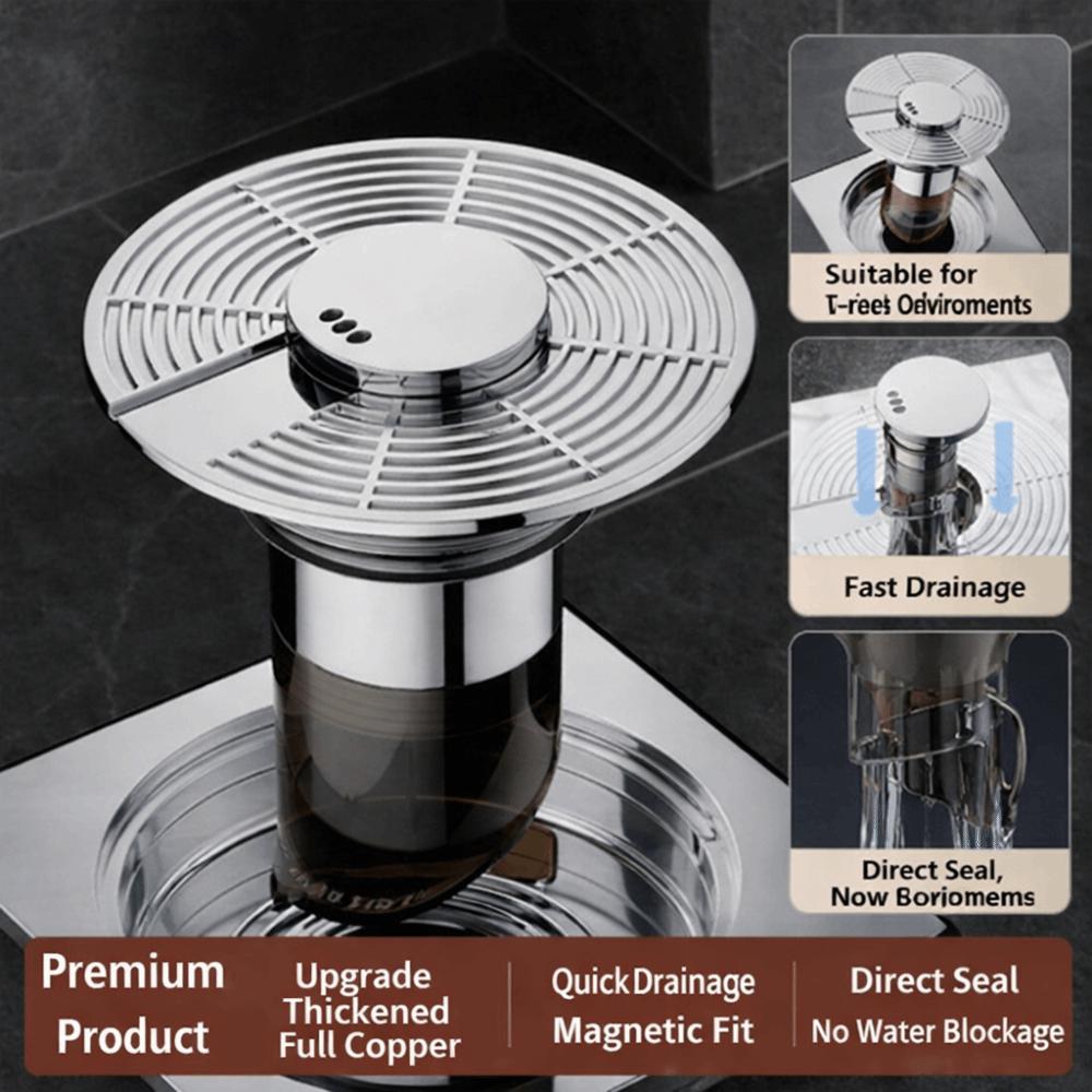 Self-draining Floor Drain Core Anti-Odor Universal Hair Removal Filter Anti-Clog Shower Drain Stopper for Household Bathroom