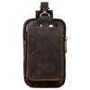 Real Leather Men Casual Design Small Waist Bag Cowhide Fashion Hook Bum Bag Waist Belt Pack 6" Phone Pouch