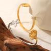 European & American Ocean-Inspired Starfish Seashell Adjustable Stainless Steel Bangle - Fashionable & Non-Fading