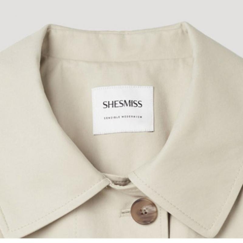 SHESMISS Cotton Blend Belted Mac Coat Swwbyp11020 Lb